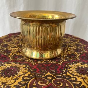 Vintage brass home decorative planter vase bowl cache pot Hollywood regency boho